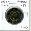 Image 1 : 1952 – 2002 Queen’s Jubilee Toonie. MS-63 from an original RCM roll.