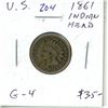 Image 1 : U.S. 1861 Indian Head Cent. G-4.