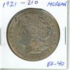 U.S. 1921 Morgan Silver Dollar. Philadelphia Mint. EF-40.