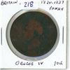 Great Britain. 1825 – 1827 George IV Penny. Poor.