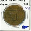 Image 1 : 1933. World’s First Grain Exhibition, Regina Saskatchewan bronze medal. Farmer plowing field with 2 