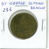 Great Britain. St. George slaying Dragon brass medal. VF.