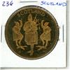 Image 1 : Scotland. Bronze medal depicting piper & 2 dancers/Scottish lion. Uncirculated.