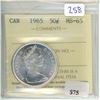 Image 1 : 1965 Canadian Silver 50 Cents, ICCS certified & graded MS-65.