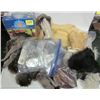 Image 1 : Large assortment craft supplies- beads-furs-scraps leather-etc