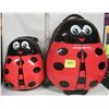 Image 1 : Heys Child's luggage on rollers hard plastic shell & matching back pack "Lady Bug Beetle"