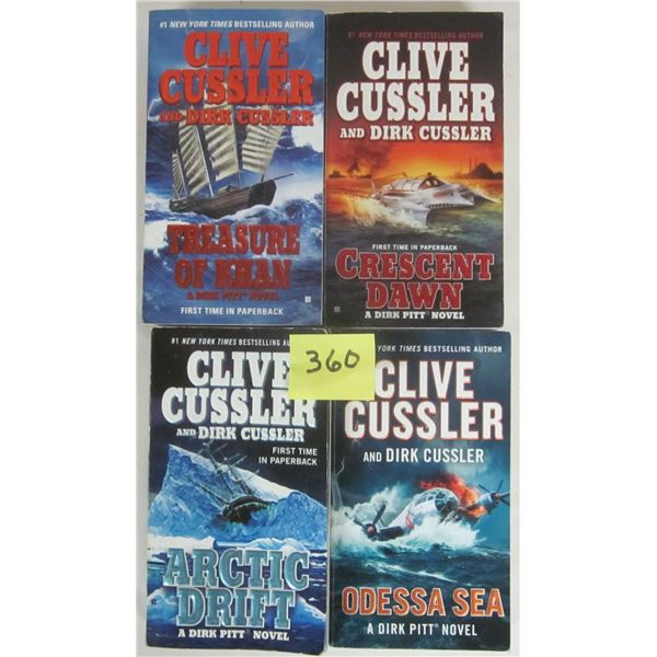 4 Clive Cussler action adventure paperback novels