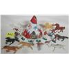 Asst vintage plastic horses - TeePee - Indians various poses