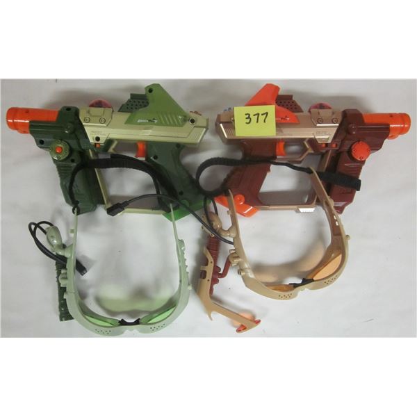 Pair Tiger electronics Lazer Tag pistols & 2 goggles