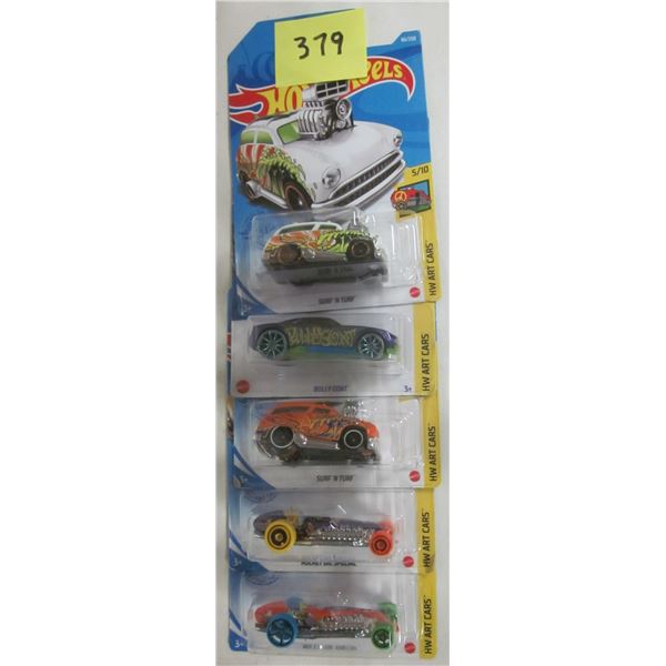 5 New sealed Hot Wheels Art Cars