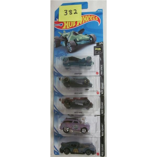 5 New sealed Hot Wheels 4 Rod Squad - 1 space