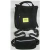 Image 1 : Blk 8"x9" zippered nylon handbag + Nylon waist pouch