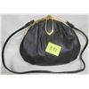 Image 1 : Blk leather 9"x8" RAFY purse/Brass accent