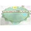 Image 2 : New "Martha Stewart" 11"x4.5" jadite scalloped edge glass pedestal cake stand