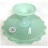 Image 4 : New "Martha Stewart" 11"x4.5" jadite scalloped edge glass pedestal cake stand