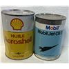 Image 1 : Aviation oil tins, both full
