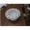 Image 4 : 1 vintage E O brody co milk glass candy dish bowl, 2 milk glass pedestaL OPEN Laco bowl and vase