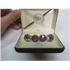544  1960s rivoli stone and stunning vintage swarovski crystal cufflinks, crystal prisms green, pink, ye