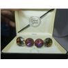 Image 2 : 1960's rivoli stone and stunning vintage swarovski crystal cufflinks, crystal prisms green, pink, ye