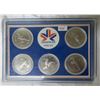 Image 1 : 1978 Edmonton Commonwealth Games Trade Dollars. Complete Third Set of 5. BU.