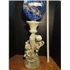 Image 2 : angel statue with gorgeous blue blown glass globe
