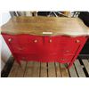 Image 1 : large red hutch bright red stained top in beautiful shape