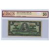 Image 1 : 1937 Graded Canadian 1 dollar bill - Gordon/Towers - Prefix N/L 7740411 - BCS-VF 20