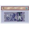 Image 2 : 2013 Graded Canadian 10 dollar bill - Macklem/Carney - Prefix FTC 6459771 - BCS-UNC 64