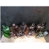 Image 2 : Lot of vintage dark olive green coloured and brwon glass whisky bottles