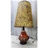 Image 4 : Vintage 70's matching lamps with shades ceramic with wooden base  35"Hx14"W