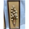 Image 3 : Pair of matching ceramic flower pots on wooden plaque 8"x24"