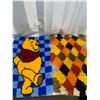 Image 1 : Winnie the Pooh latch hook wall hanging & geometric print latch hook