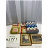 Image 1 : Patchworkblanket, crochet blanket, 2 pictures and "Our happy place" sign