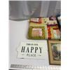 Image 5 : Patchworkblanket, crochet blanket, 2 pictures and "Our happy place" sign