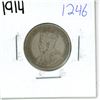 Image 1 : 1914 Canadian silver, 25 cent coin