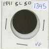 Image 1 : 1891 Canadian large penny, 1 cent coin
