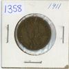 Image 1 : 1911 Canadian large penny, 1 cent coin