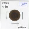 Image 1 : 1950 R/B, Canadian penny, 1 cent coin
