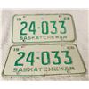 Image 1 : pair of 1968 Saskatchewan license plates - low numbers - 24-033
