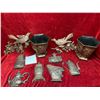 Image 1 : 10 pieces of vintage copper craft, including 2 urn style vases, 2 birds, and other pieces