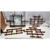 Image 1 : 4 small wooden decorative wall hanging shelves - 24" w & 27"w