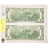 Image 2 : 2 MINT CONSECUTIVE US 2 DOLLAR NOTES