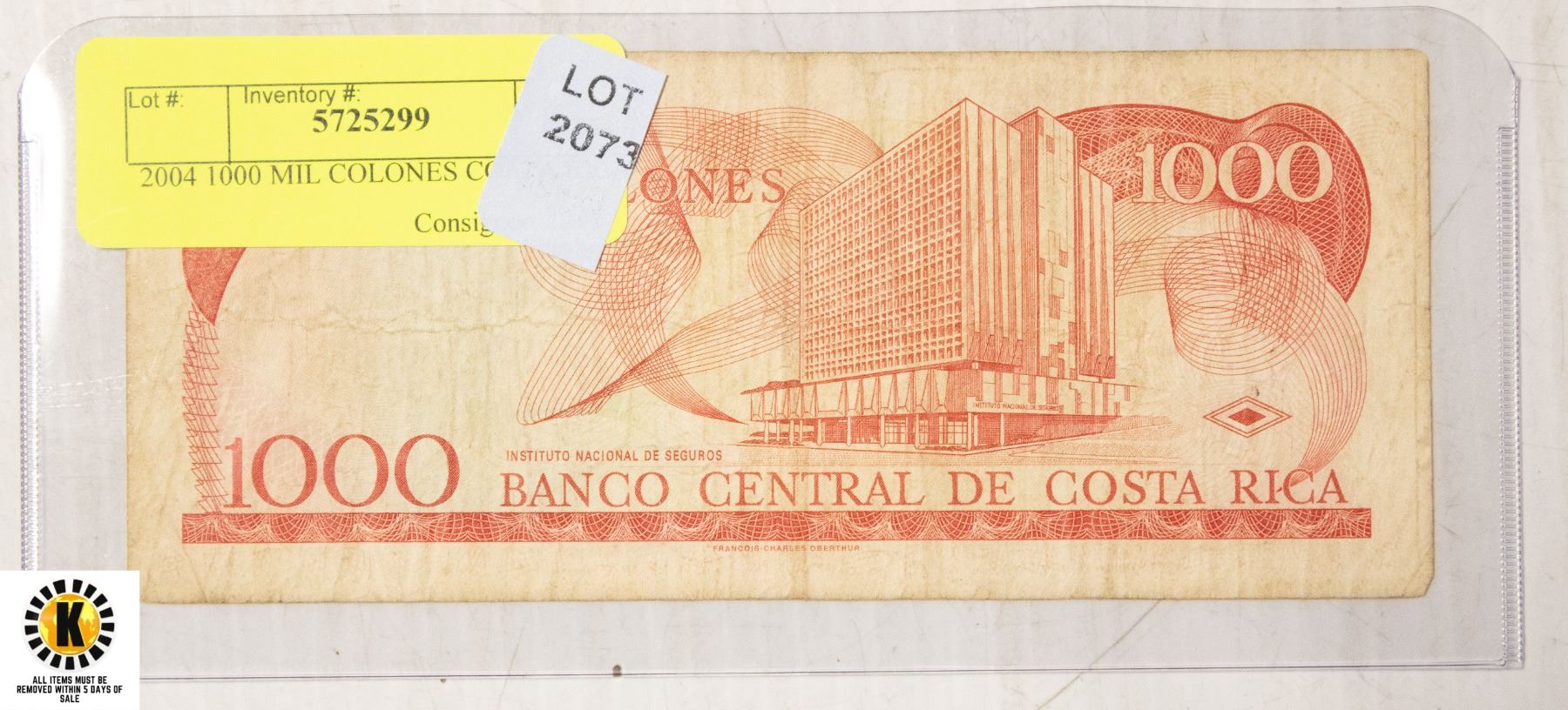 Mil Colonies 2004 1000 MIL COLONES COSTA RICA