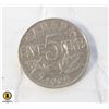 Image 1 : OLD 1929 CANADA KING GEORGE FIFTH 5 CENTS COIN