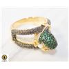 Image 1 : FROG THEMED FAUX PEARL RING SIZE 6.5 GOLD PLATED