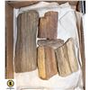 Image 1 : NATURAL PETRIFIED WOOD BOXED LOT OF ASSORTED