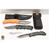 Image 1 : BAG WITH 3 HUNTING KNIVES CRKT/PERSUIT/OUTDOOR