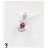 Image 1 : #274- HEATED PINK SAPPHIRE & CZ PENDANT