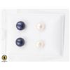 Image 1 : #217-NATURAL AKOYA PEARL STUD EARRINGS /2 PAIRS