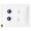 Image 1 : #217-NATURAL AKOYA PEARL STUD EARRINGS /2 PAIRS